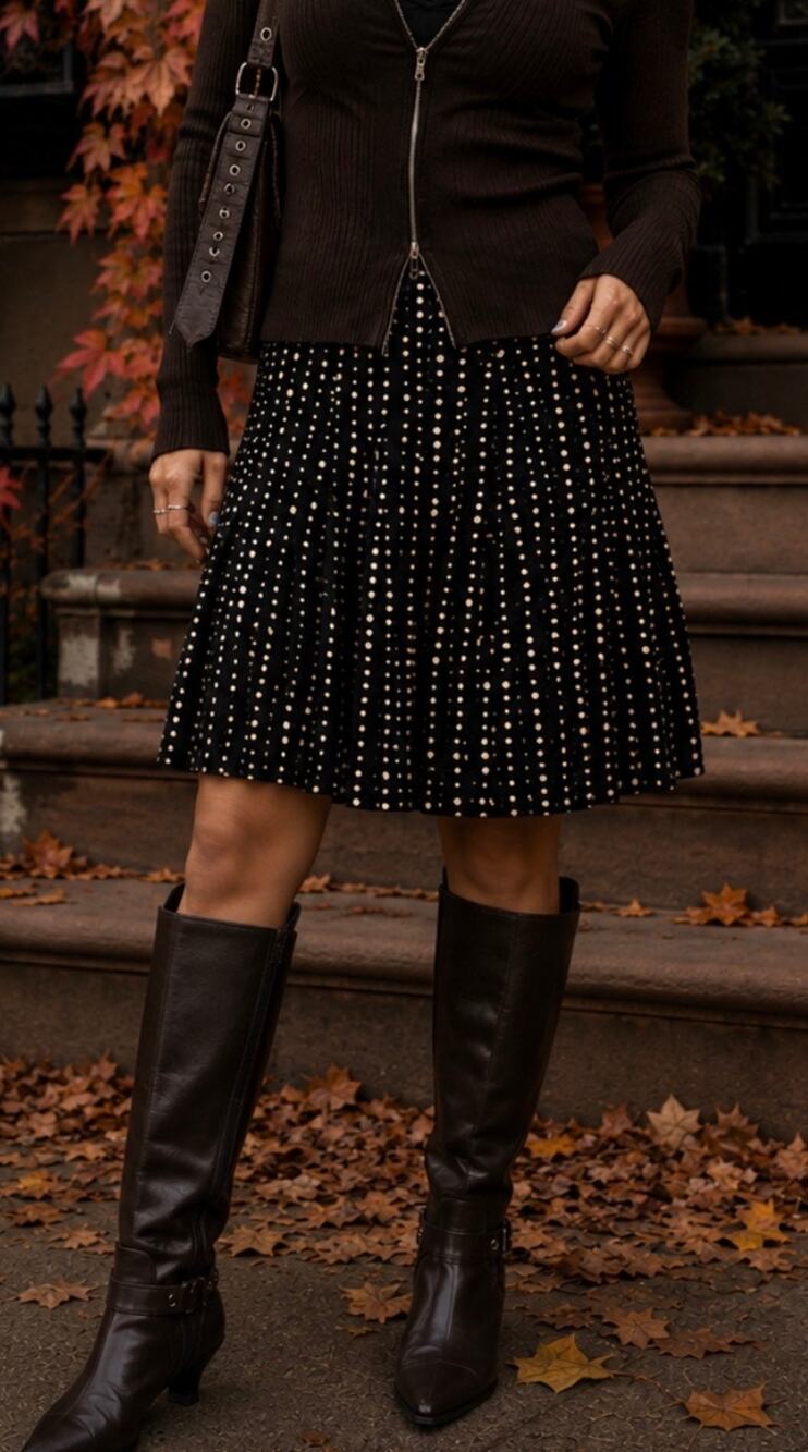White House black market trumpet pleated full skirt Twee office casual black S